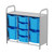 School Supply Bin Storage, 40.6" W x 17.3" D x 38.8" H, Starter Unit, 4 Deep & 4 Jumbo Trays