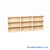 Melamine Bookshelf, 109" W x 20" D x 42" H, Double-Sided Shelving, Without Casters