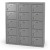 15 Door Cell Phone Locker with Label Holders and Locks - Gray (24 in W x 31 in D x 9 in H)