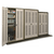 Military Law Enforcement Weapon Storage Sliding Cabinet System - 5 Cabinets - 130W x 32.5D x 76H - Two Deep - open posit