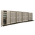 Military Law Enforcement Weapon Storage Sliding Cabinet System - 9 Cabinets - 214W x 32.5D x 76H - Two Deep - open posit