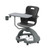 Ethos 18 Inch Storage Base Chair with Swivel Seating Shell, Articulating Work Surface, and Cup Holder - Black (25 in W x