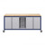 Explorer Cargo Cart 22 x 77 with Butcher Block Top, Double Door Storage, Bin Storage, Locking Casters - Navy Frame (30 i