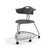 360 Chair with Back, Bookbag Rack, and Hard Wheel Casters - Black (26 in W x 31.25 in D x 26 in H)