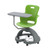 Ethos 18 Inch Storage Base Chair with Swivel Seating Shell and Articulating Work Surface - Green Apple (25 in W x 20 in 