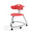360 Chair with Back and Hard Wheel Casters - Red (26 in W x 31.25 in D x 26 in H)