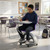 Ethos 18 Inch Storage Base Chair with Swivel Seating Shell, Articulating Work Surface, and Cup Holder - Purple - alterna