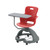 Ethos 18 Inch Storage Base Chair with Swivel Seating Shell, Pencil Rim Work Surface, and Soft Wheel Casters - Red (25 in
