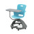 Ethos 18 Inch Storage Base Chair with Swivel Seating Shell, Pencil Rim Work Surface, and Soft Wheel Casters - Sky (25 in