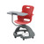 Ethos 18 Inch Storage Base Chair with Swivel Seating Shell, Right Handed Tablet, and Soft Wheel Casters - Red (25 in W x