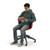 Ethos Five Star Base Chair with Swivel Seating Shell and Soft Wheel Casters - Red - alternate view (25 in W x 20 in D x 