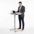 Fuzion 22 x 26 Sit to Stand Table with Height Adjustable Base, Grommet, Locking Casters - Fog/Fog - alternate view (26 i