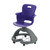Ethos 18 Inch Storage Base Chair with Swivel Soft Plastic Seating Shell and Backpack Storage - Navy (25 in W x 20 in D x