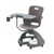 Ethos 18 Inch Storage Base Chair with Swivel Seating Shell, Tablet Work Surface, and Cup Holder - Storm (25 in W x 20 in