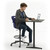 Ethos Five Star Base Stool Height Chair with Swivel Seating Shell and Hard Wheel Casters - Navy - alternate view (25 in 