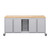Explorer Cargo Cart 22 x 77 with Butcher Block Top, Double Door Storage, Bin Storage, Locking Casters - Platinum Frame (