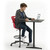 Ethos Five Star Base Stool Height Chair with Swivel Seating Shell and Soft Wheel Casters - Red - alternate view (25 in W