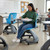 Ethos 18 Inch Storage Base Chair with Swivel Seating Shell, Right Handed Tablet, Cup Holder, and Soft Wheel Casters - Or