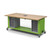 Explorer Rover Table with Butcher Block Retractable Top, Bin Storage, Stools, Power Unit, Locking Casters - Green Apple 