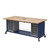 Explorer Rover Table with Butcher Block Retractable Top, Bin Storage, Stools, Power Unit, Locking Casters - Navy Frame -