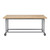 Explorer Maker Table 42 x 84 with Butcher Block Top and Locking Casters - Platinum Frame (20 in W x 30 in D x 20 in H)