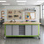 Explorer Maker Table 42 x 84 with Butcher Block Top, Double Door Storage, Bin Storage, Power Unit, Locking Casters - Nav