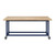 Explorer Maker Table 42 x 84 with Butcher Block Top and Locking Casters - Navy Frame (48 in W x 50 in D x 48 in H)