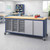 Explorer Cargo Cart 22 x 77 with Butcher Block Top, Bin Storage, Double Door Storage, Locking Casters - Green Apple Fram