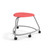 360 Backless Chair with Hard Wheel Casters - Red (26 in W x 18 in D x 26 in H)