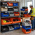 Orange Stackable Shelf Bin 14'' L x 8.25'' W x 7'' H Case of 12 - detail view (14 in W x 7 in D x 8.25 in H)