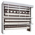 Lifestyle image of Vertical Roll Storage Carousel - 28 inch Max Roll Diameter - 6-Roll Capacity storage rack being used by a worker in a facility setting