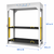 2-Level Vertical Lift Storage Stacker for Crash & Order-Picking Carts empty dimension view, 105 inches wide by 55 inches deep by 127 inches high