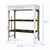 3-Level Vertical Lift Storage Stacker for Crash & Order-Picking Carts empty dimension view, 105 inches wide by 55 inches deep by 184 inches high