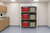 3-Level Vertical Lift Storage Stacker for Crash & Order-Picking Carts installed along a wall