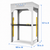 2-Level Vertical Lift Storage Stacker for Laundry, EVS & Janitorial Carts empty dimension view, 105 inches wide by 55 inches deep by 127 inches high