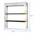 3-Level Vertical Lift Storage Stacker for Laundry, EVS & Janitorial Carts empty dimension view, 105 inches wide by 55 inches deep by 184 inches high