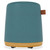 MUM Short Roll Active Seating Stool - Turquoise Fabric - Light Wood Base - Butterscotch Leather Handle