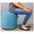 Lifestyle image of MUM Tall Rock Active Seating Stool - Cinder Fabric - Dark Wood Base - Dark Chocolate Leather Handle shown in a clean storage environment