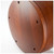 Lifestyle image of MUM Short Roll Active Seating Stool - Cinder Fabric - Dark Wood Base - Dark Chocolate Leather Handle shown in a clean storage environment