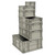 Lifestyle image of Straight Wall Stacking Container - Gray - 175 lb Capacity for small parts storage shown in a clean storage environment