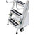 2-Shelf Aluminum Ladder Cart with Flat Shelves, 3 Steps and Continuous Grip Handle - 800 lb Capacity for storage alternate view 3
