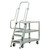 3-Shelf Aluminum Ladder Cart with Lipped Shelves, 3 Steps and Continuous Grip Handle - 800 lb Capacity for storage
