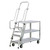 3-Shelf Aluminum Ladder Cart with Flat Shelves, 3 Steps and Continuous Grip Handle - 800 lb Capacity for storage