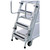 3-Shelf Aluminum Ladder Cart with Flat Shelves, 3 Steps and Continuous Grip Handle - 800 lb Capacity for storage alternate view 3