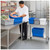 Lifestyle image of Cross Stack Tub - Gray - 3.85 Gallon for small parts storage shown in a clean storage environment