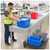 Lifestyle image of Stack and Nest Tote - Gray for small parts storage shown in a clean storage environment