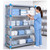 Lifestyle image of Millenia 4-Shelf Polymer Shelving Unit - Gray for storage shown in a clean storage environment