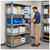 Lifestyle image of Millenia 4-Shelf Polymer Shelving Unit - Gray for storage shown in a clean storage environment