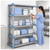 Lifestyle image of Millenia 4-Shelf Polymer Shelving Unit - Gray for storage shown in a clean storage environment