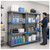 Lifestyle image of Millenia 4-Shelf Solid Polymer Shelving Unit - Gray for storage shown in a clean storage environment